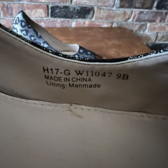 Cole Haan Alanna Brocade Pumps II Black Silver Leopard Block Heels Womens 9 B - Picture 7 of 16